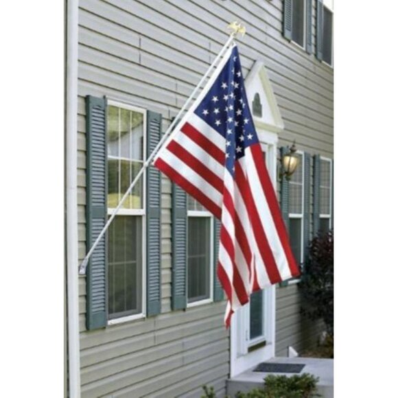 Large Outdoor American Flagpole Set 5Ft x 3FT Flag +  6FT Pole + Brackets NEW - Picture 6 of 6